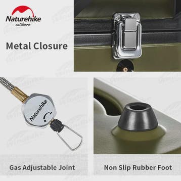 Naturehike Dubbele Camping Gasbrander 1700W met Grillplaat -, Verzenden, Nieuw