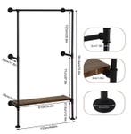 Industrieel Wandkledingrek met MDF Plank en Stalen Frame, Huis en Inrichting, Kasten | Overige, Verzenden, Nieuw