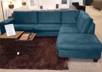 Hoekbank Maassluis - hoekbanken - Blauw, Nieuw, 150 cm of meer, Stof, 200 tot 250 cm