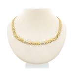 Gouden Bismarck schakelketting met olifanten, Ophalen of Verzenden, Gebruikt, Overige kleuren, Goud