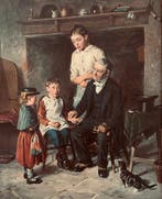 William Hemsley (1819-1893) - A sham, Antiek en Kunst, Kunst | Schilderijen | Klassiek
