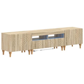 vidaXL 3-delige LED TV-kast Sonoma Eiken Bewerkt hout, Minder dan 50 cm, Verzenden, Nieuw, Minder dan 100 cm