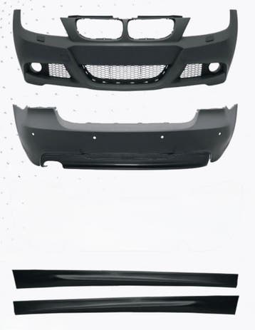 BMW E90 Sedan 08-11 M-Tech bodykit dubbele uitlaat links, Nieuw, Voor, BMW, Bumper