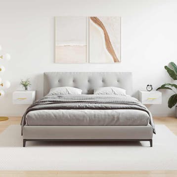 vidaXL Nachtkastjes 2 st wandgemonteerd 35x35x20 cm wit, Huis en Inrichting, Verzenden, Nieuw
