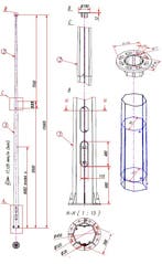 16 meter polygonale hoge stalen high mast met voetplaat / mo, Verzenden, Nieuw