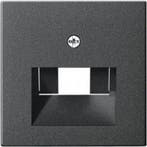 Gira Afdekplaat RJ45 / RJ11 enkel en dubbel antraciet 027028, Nieuw, Stopcontact