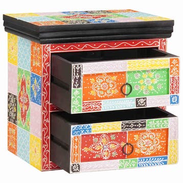 vidaXL Nachtkastje met lade Multikleur 40 x 30 x 40 cm, Minder dan 45 cm, Verzenden, Nieuw, Minder dan 55 cm