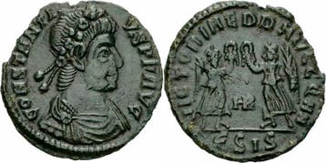 347-348 Roemisches Kaiserreich Constantius Ii Follis Sisc..., Verzenden