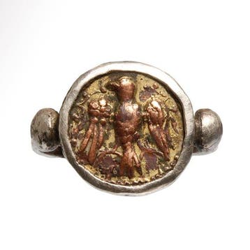 Byzantijns Zilver, geldig Ring met arend