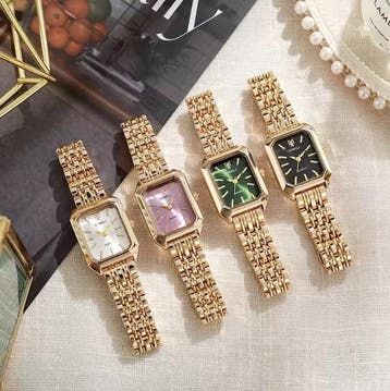Luxe Dames Horloge Vierkant – Quartz met Stalen Band, Verzenden, Nieuw