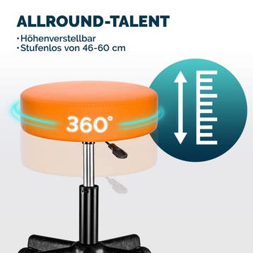 Rolkruk kunstleer Oranje 360° draaibaar (Kantoor inrichting, Verzenden, Nieuw in verpakking