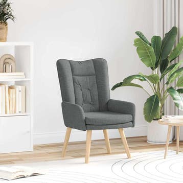 vidaXL Fauteuil Donkergrijs 63 x 67 x 94 cm Stof en, Verzenden, Nieuw