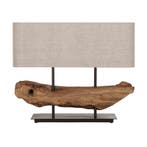 *WOONWINKEL* Must Living Erosion Brede Tafellamp Teak Hout, Huis en Inrichting, Lampen | Tafellampen, Verzenden, Nieuw