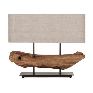 *WOONWINKEL* Must Living Erosion Brede Tafellamp Teak Hout, Verzenden, Nieuw