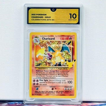 Pokémon Graded card - CHARIZARD HOLO 4 - Pokémon - GG 10, Nieuw