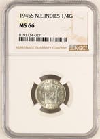 Nederlands-Indië. Wilhelmina. 1/4 Gulden 1945 - NGC MS66