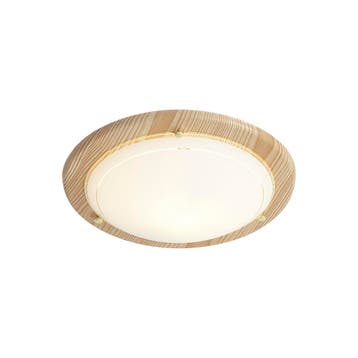 Klassieke plafonnière naturel met wit glas - Mesiac, Huis en Inrichting, Lampen | Plafondlampen, Verzenden, Nieuw, Metaal, Classic-antique