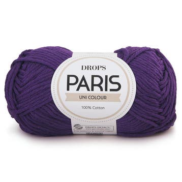 DROPS Paris Uni Colour - 08 donkerpaars - Katoen Garen, Ophalen of Verzenden, Nieuw