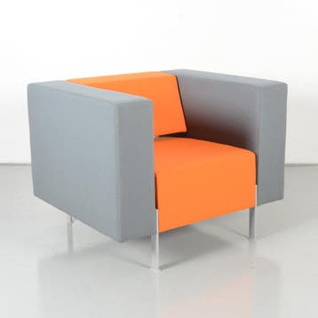 Kinnarps fauteuil, grijs / oranje, 4-poot onderstel, Ophalen of Verzenden, Nieuw in verpakking