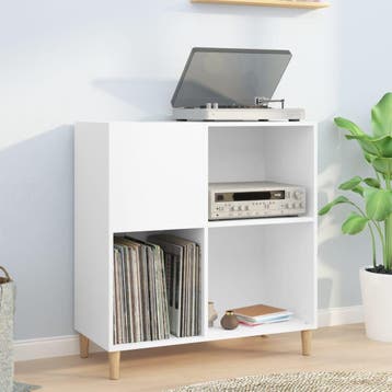 vidaXL Platenkast 84,5x38x89 cm bewerkt hout wit, Huis en Inrichting, Verzenden, Nieuw