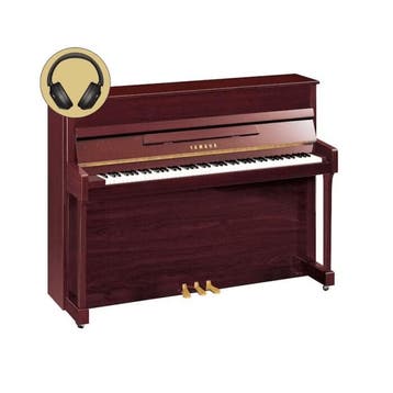 Yamaha B2E SC3 PM messing silent piano (mahonie hoogglans), Nieuw, Bruin, Piano