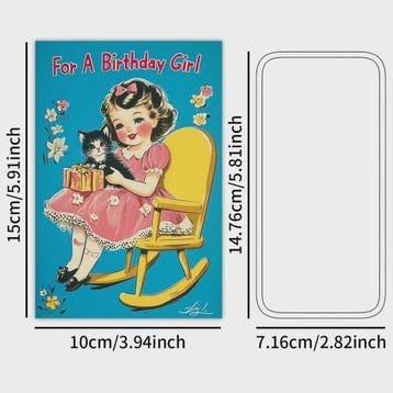 20x Vintage Verjaardagskaarten - Retro Mid-Century Wenskaart, Verzenden, Gelopen