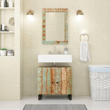 vidaXL 2-delige Badkamermeubelset massief gerecycled hout, Huis en Inrichting, Verzenden, Nieuw, Overige typen
