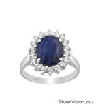 Zilveren Kate Diana ring met natuurlijke blauwe saffier, Verzenden, Nieuw, Zilver