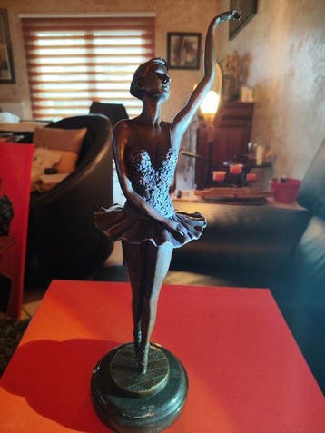 Figuur - Bronzefigur Ballerina XXL 41CM - Brons, Marmer