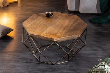 Design salontafel DIAMOND 70cm natuurlijk mangohout massief, Huis en Inrichting, Tafels | Salontafels, Ophalen of Verzenden, Nieuw
