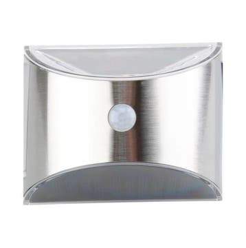 Solar wandlamp Flint RVS met bewegingsmelder, Zonne-energie, Verzenden, Minder dan 50 watt, Wandlamp
