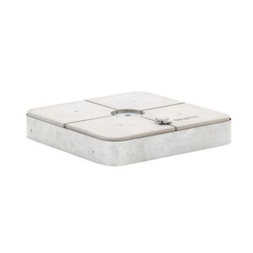 Glatz Voet met rollen Z, 55kg, 65×65×11cm, beton licht, Nieuw