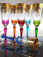 Champagne fluitje (6) - 24 kt goud - Met de hand, Antiek en Kunst