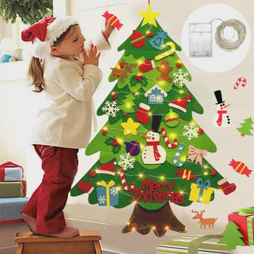 DIY Vilt Kerstboom Decoratie met Ornamenten - Feestelijk & C, Diversen, Kerst, Verzenden, Nieuw