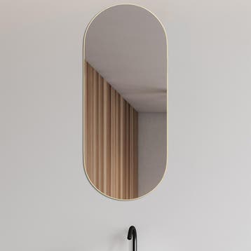 Spiegel - Livion Yurgen - Decoratieve Spiegel - Ovaal - Goud, Huis en Inrichting, Woonaccessoires | Spiegels, Ophalen of Verzenden