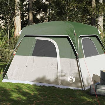 vidaXL Tent 4-persoons waterdicht groen, Caravans en Kamperen, Verzenden, Nieuw, Tot en met 2