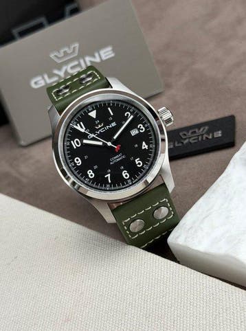 Glycine - Combat Field Automatic Date Black - GL0570 - Heren, Nieuw