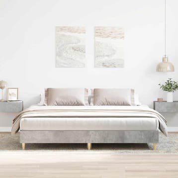 vidaXL Bedframe zonder matras 160x200 cm spaanplaat, Verzenden, 200 cm, Grijs, 160 cm