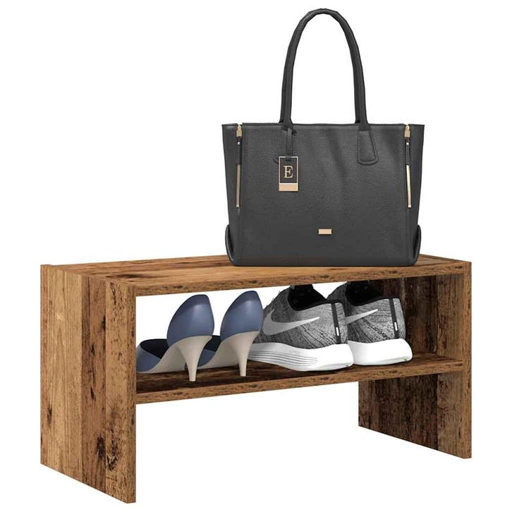 vidaXL Schoenenrek stapelbaar 60x30x30,5 cm oud houtkleurig, Huis en Inrichting, Kasten | Schoenenrekken, Nieuw, Verzenden