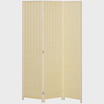 HOMCOM 3-Panels Opvouwbaar Kamerscherm - Natuurlijke Bamboe, Verzenden, Nieuw