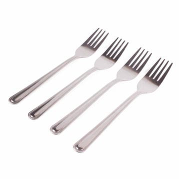Benson Stijlvolle gebaksvorkjes - chroom - set van 4 - du..., Ophalen of Verzenden, Nieuw