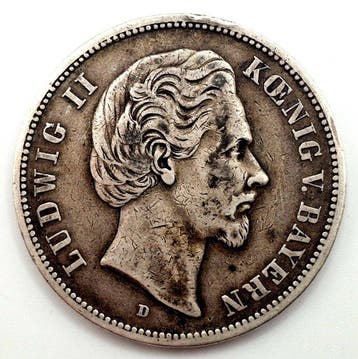 Duitsland, keizerrijk Ludwig II. 5 Mark 1874 / Bavaria