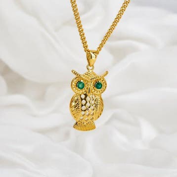 Zonder minimumprijs - Halsketting Verguld Smaragd - Diamant, Sieraden, Tassen en Uiterlijk, Kettingen, Nieuw