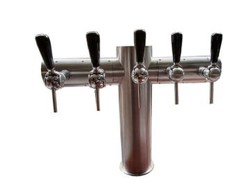 Occasion - Tapzuil 5 kraans geborsteld rvs, Verzenden