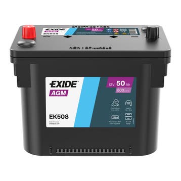 Exide AGM accu | EK508 | 12V 50Ah, Ophalen of Verzenden, Nieuw