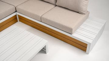 Hoek Loungeset Ibiza Aluminium Wit Beige Datho Outdoor, Verzenden, Nieuw