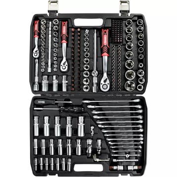 Benson Gereedschapset met 3 ratels, doppen, bits en rings..., Auto diversen, Ophalen of Verzenden, Nieuw