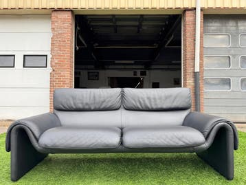 Bank De Sede DS-2011 bankstel  design zetel zwart leer, Design, Tweepersoons, Rechte bank, Leer