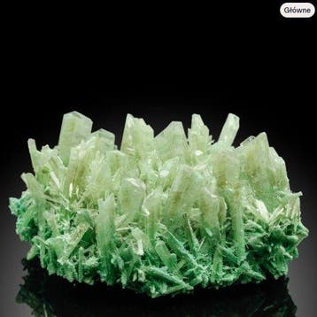 Groen Gras GIPS met atacamiet Kristalcluster - Hoogte: 6 cm