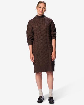 HEMA Damesjurk Zelda regular fit kabel grofgebreid acryl, Kleding | Dames, Verzenden, Nieuw
